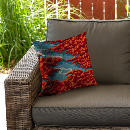 Red Mounds Poly Twill Throw Pillow - Stylish Home Decor