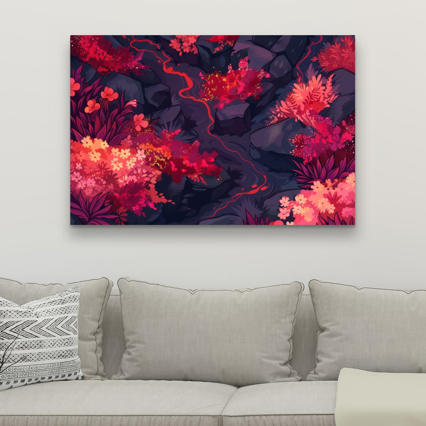 Burning plants - 32"x32" Canvas