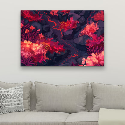 Burning plants - 32"x32" Canvas