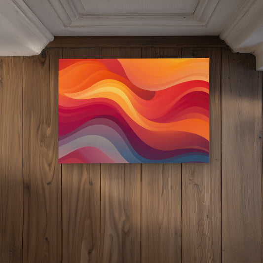 Sunlit Fog Orange Indoor Outdoor Door Mat - Home Decor