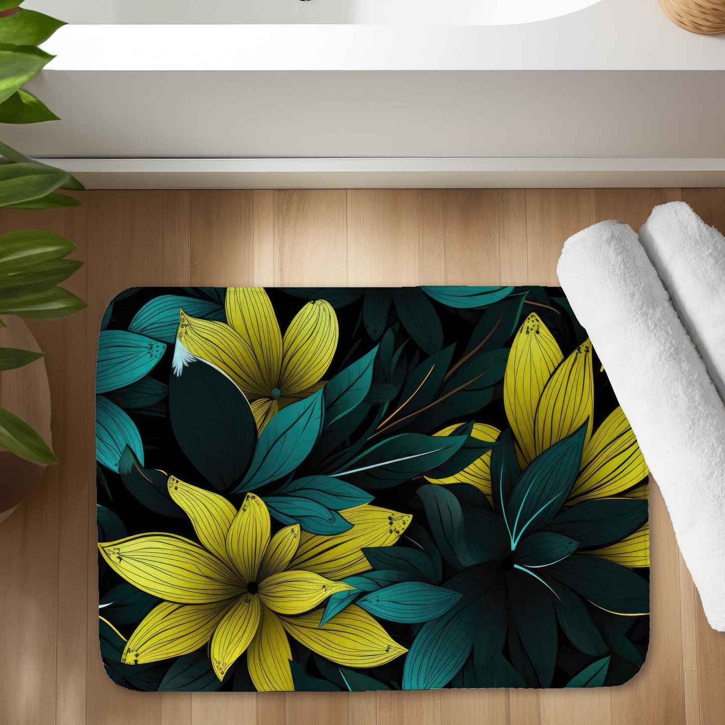 Potent Turquoise Bath Mat for Stylish Decor | Soft & Durable