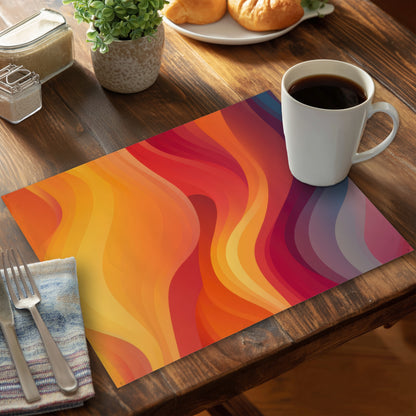 Sunlit Fog Red Polyester Placemat | Stylish Home Decor