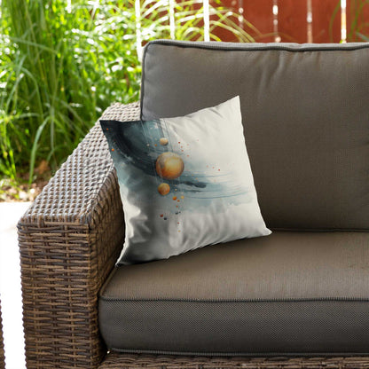 Coussin décoratif en sergé de polyester à motif planètes suspendues | Accessoire de décoration intérieure