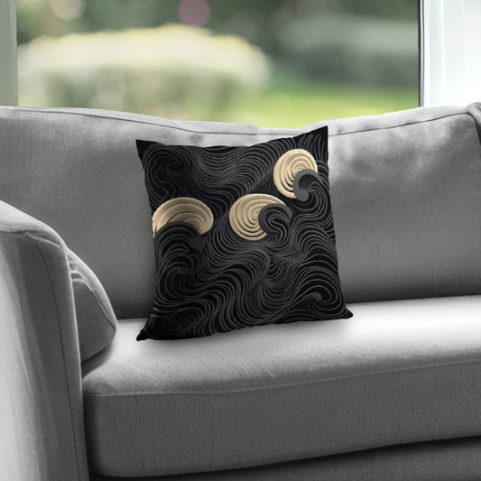 Layers Poly Twill Throw Pillow - Stylish Home Decor Accent