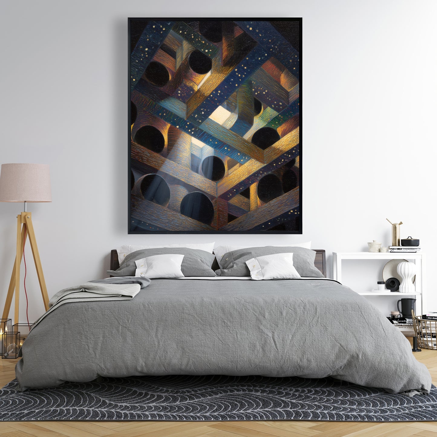 Pipe Dream - Blue Framed Canvas for Home Decor | Art Piece