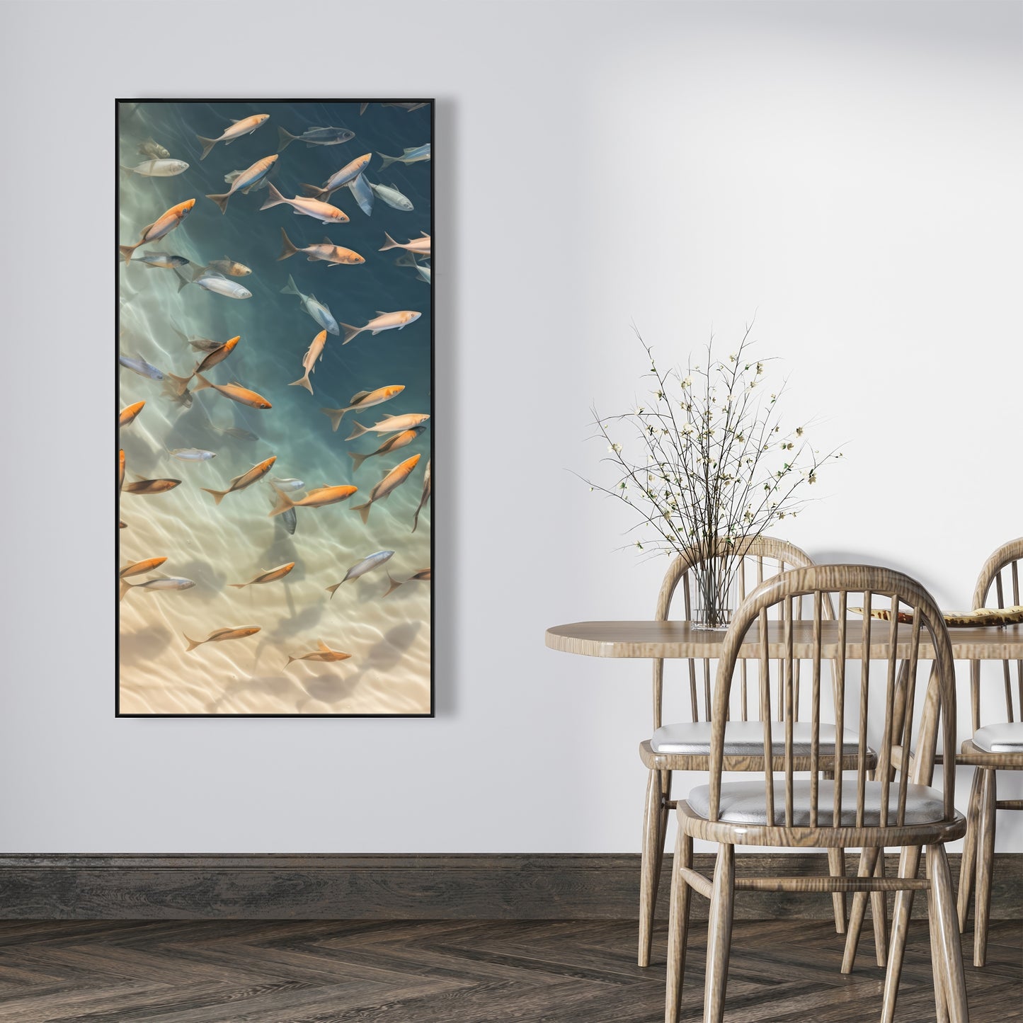 Away from the sand - Framed Canvas - Print on demand