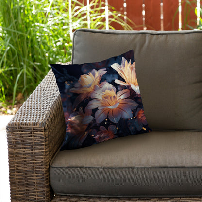 Pixie Flowers White Poly Twill Throw Pillow - Home Decor Insert