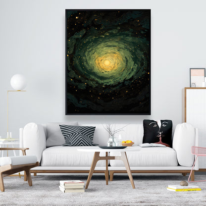 Swirling gases - Black framed canvas for home decor elegance