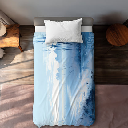 Cold Swamp Black Duvet Cover | Elegant Home Decor Accent