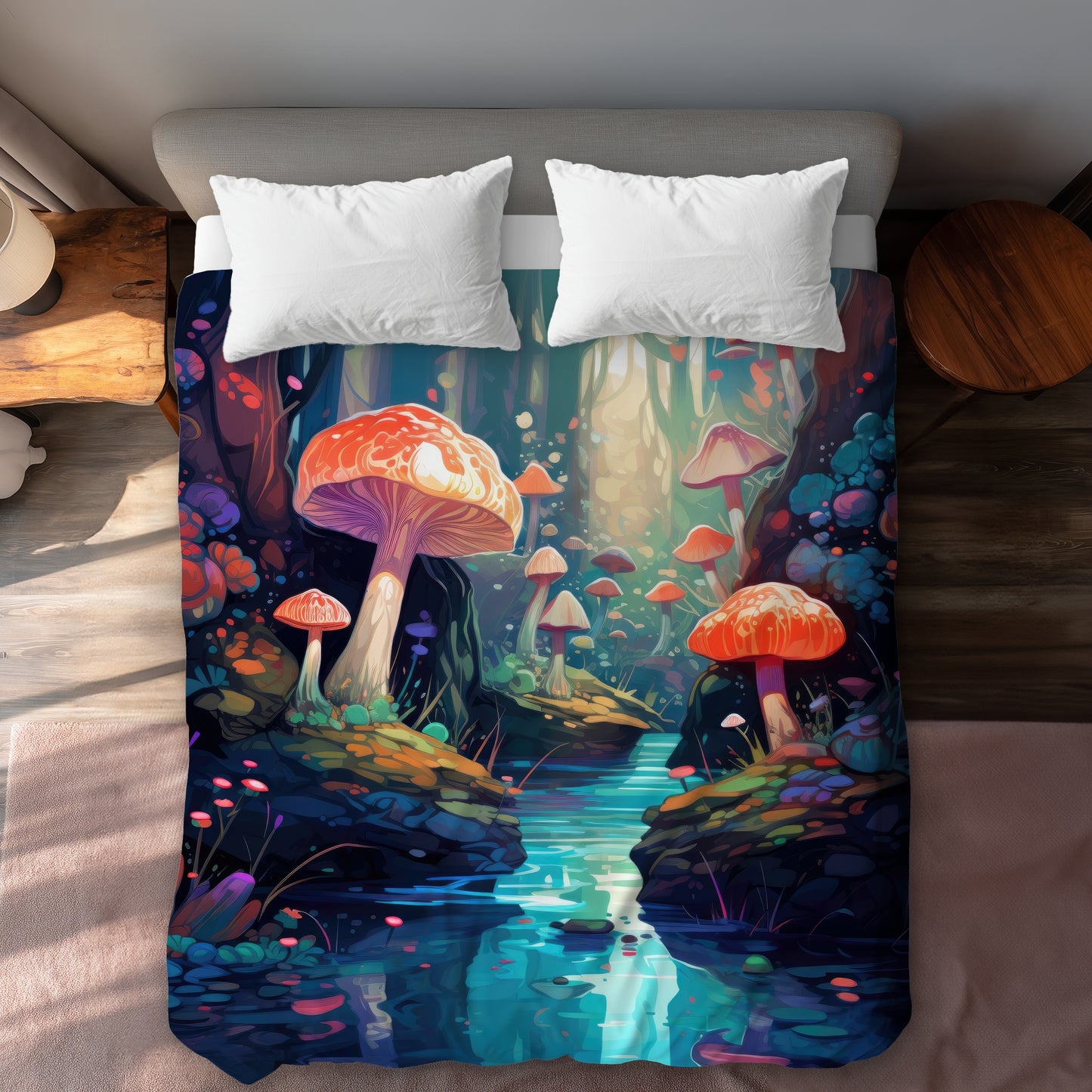 Whimsical Forest Turquoise Duvet Cover | Decor Essentials