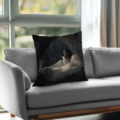 Spider princess Poly Twill Throw Pillow - Home Decor Accent