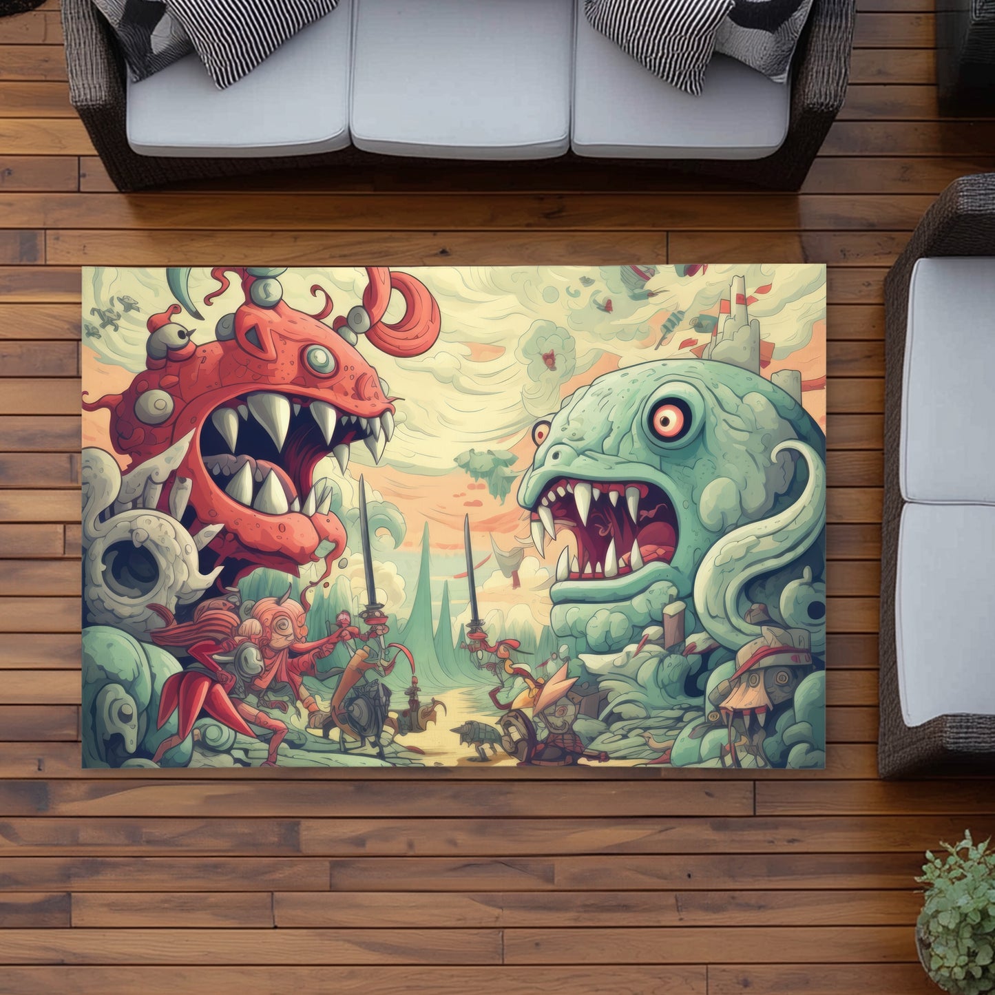 Two Titans Coral Outdoor Area Rug | Stylish Home Decor