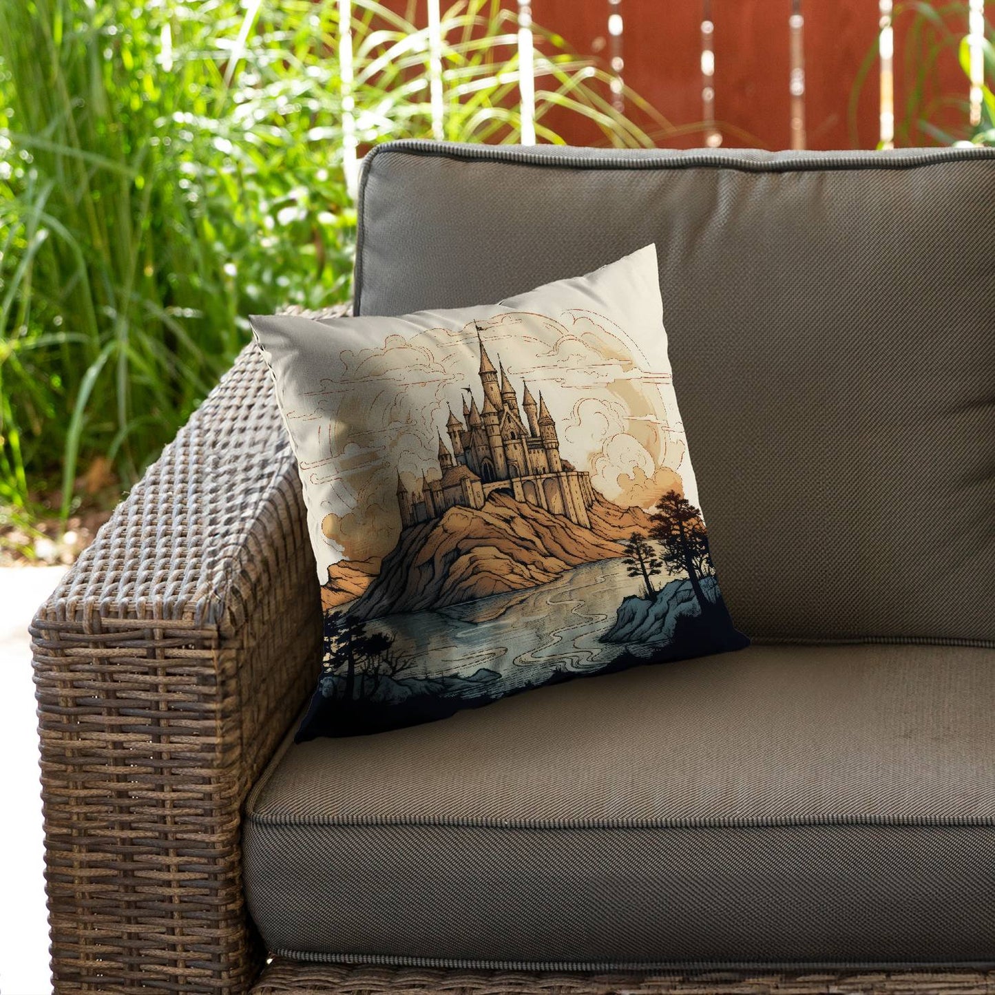 Legendary castle - Throw pillow - Print on demand