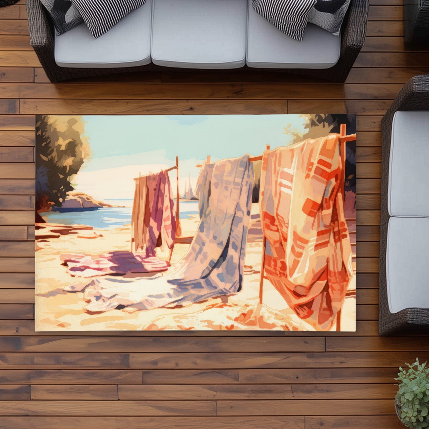 Tapis d'extérieur Warm Sands - Solution de décoration élégante pour la maison