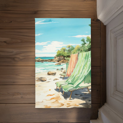 Beach Calm Beige Indoor Outdoor Door Mat | Home Decor