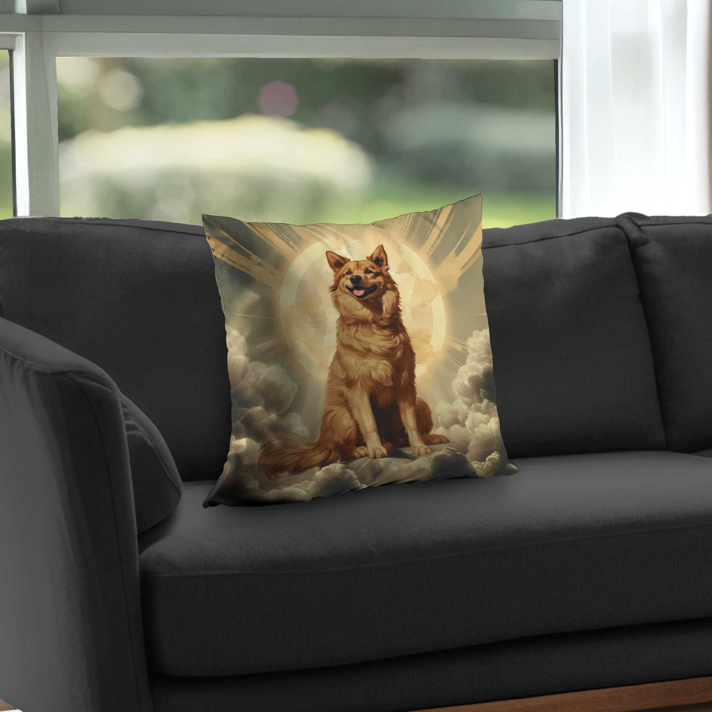 Man's Best Angel Poly Twill Throw Pillow | Home Decor Accent