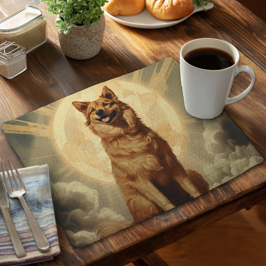 Man's best angel - Gray Braided Polyester Placemat for Home Decor