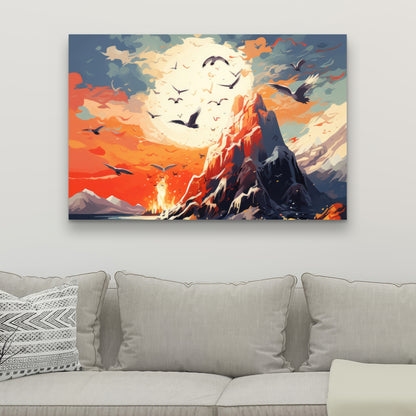 Towards Danger - Red Canvas Art | Modern Design