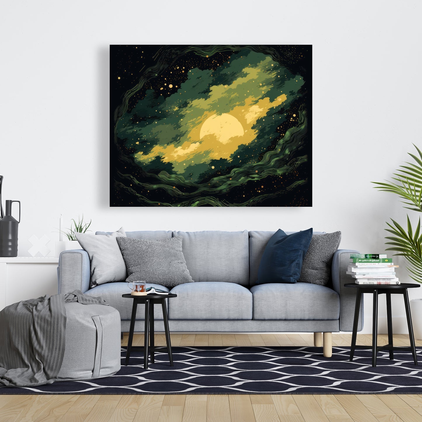 Cloudy Star - Yellow Canvas Home Decor for Bright Spaces