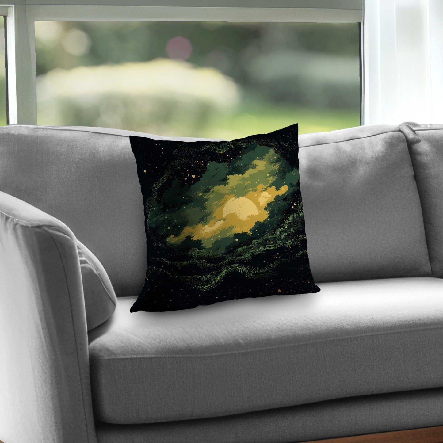 Cloudy Star Yellow Poly Twill Throw Pillow Insert | Decor