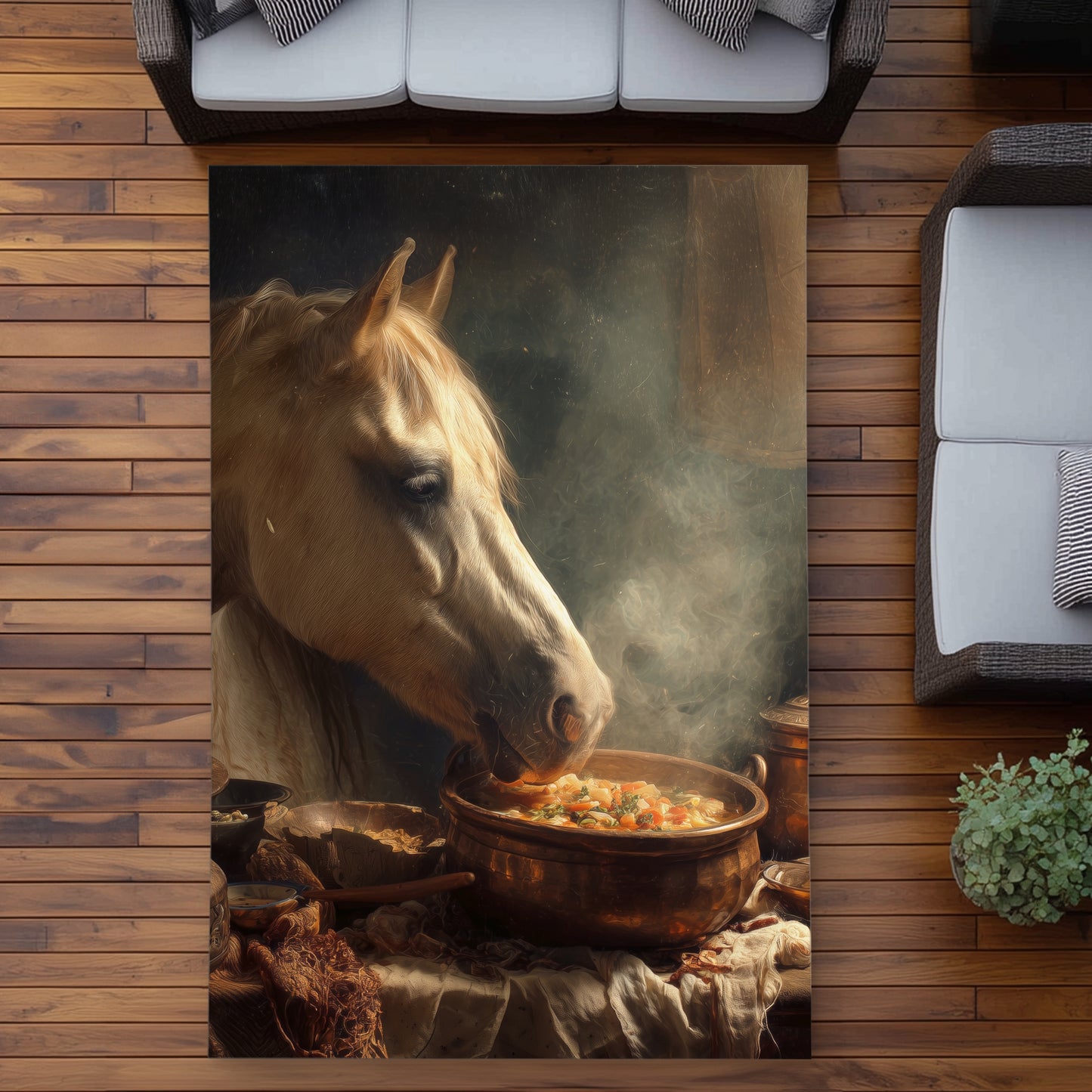 Tapis d'extérieur Cheval sur Soupe | Décoration intérieure élégante