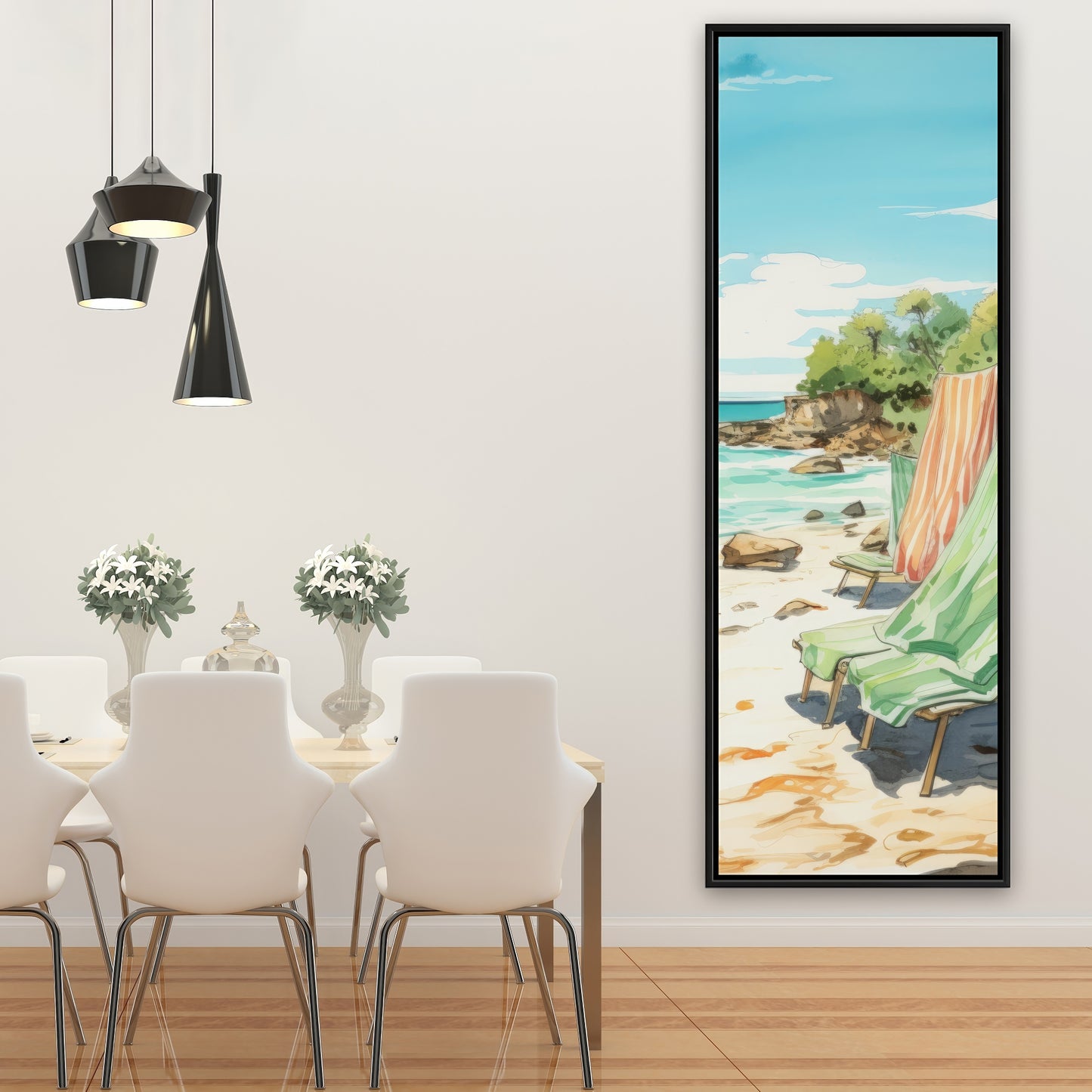 Beach calm - Framed Canvas - Print on demand