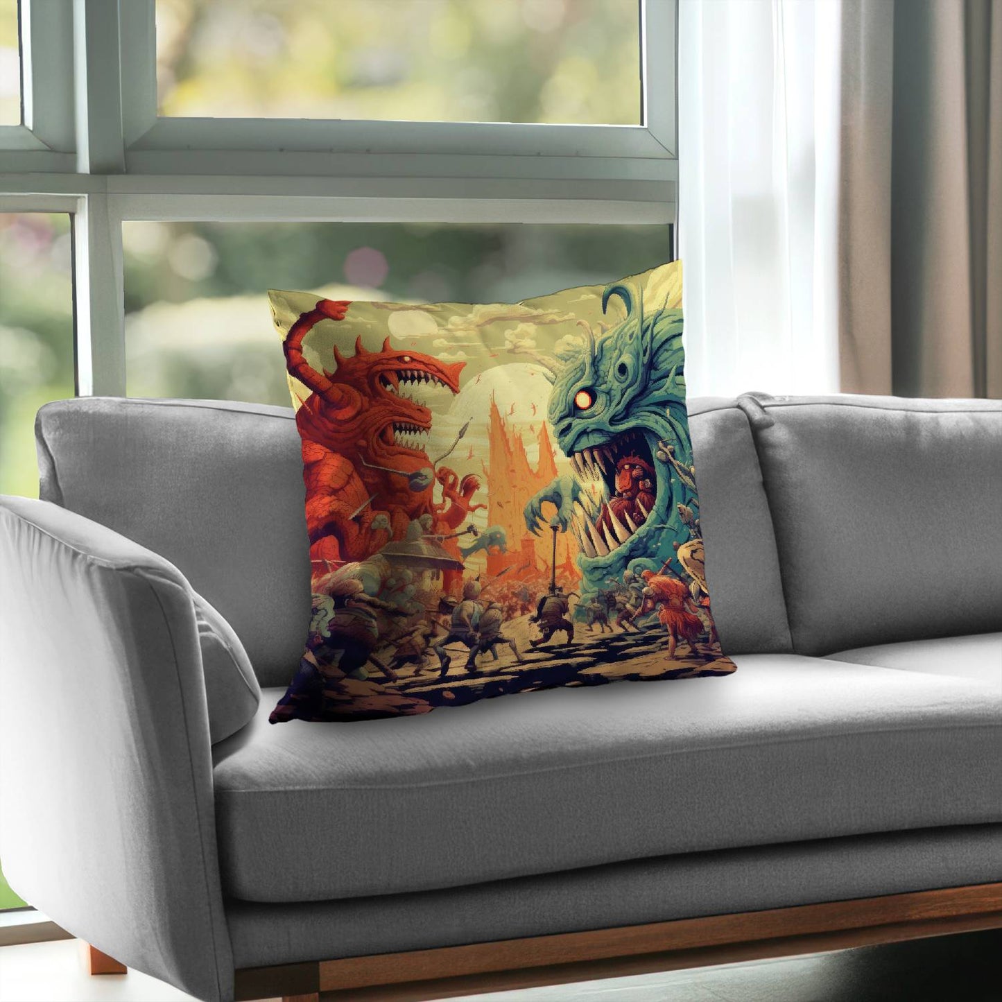 Colossi - Throw pillow - Print on demand