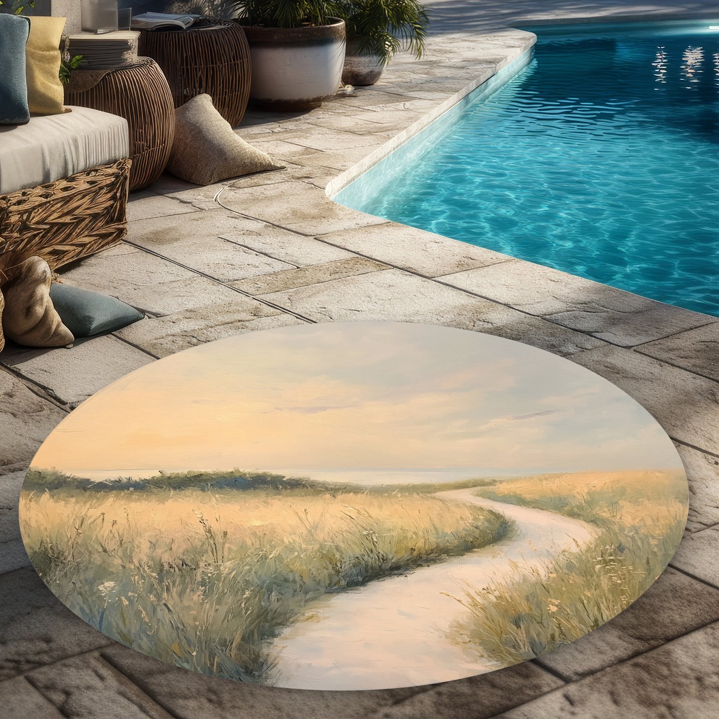 Soft breeze Round Outdoor Area Rug for Home Decor | Stylish