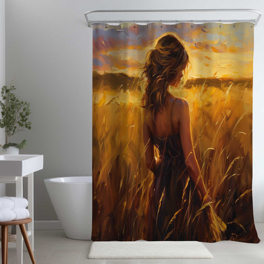 Rideau de douche Warm Field | Décoration chaleureuse, Résistant à l'eau