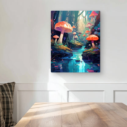 Whimsical Forest - Blue Metal Print for Home Decor