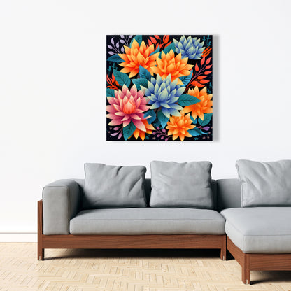 Color bouquet Turquoise Canvas for Stylish Home Decor