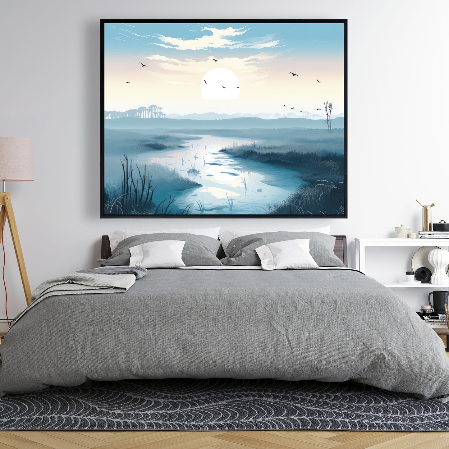 The Marsh - Beige Framed Canvas for Elegant Home Decor