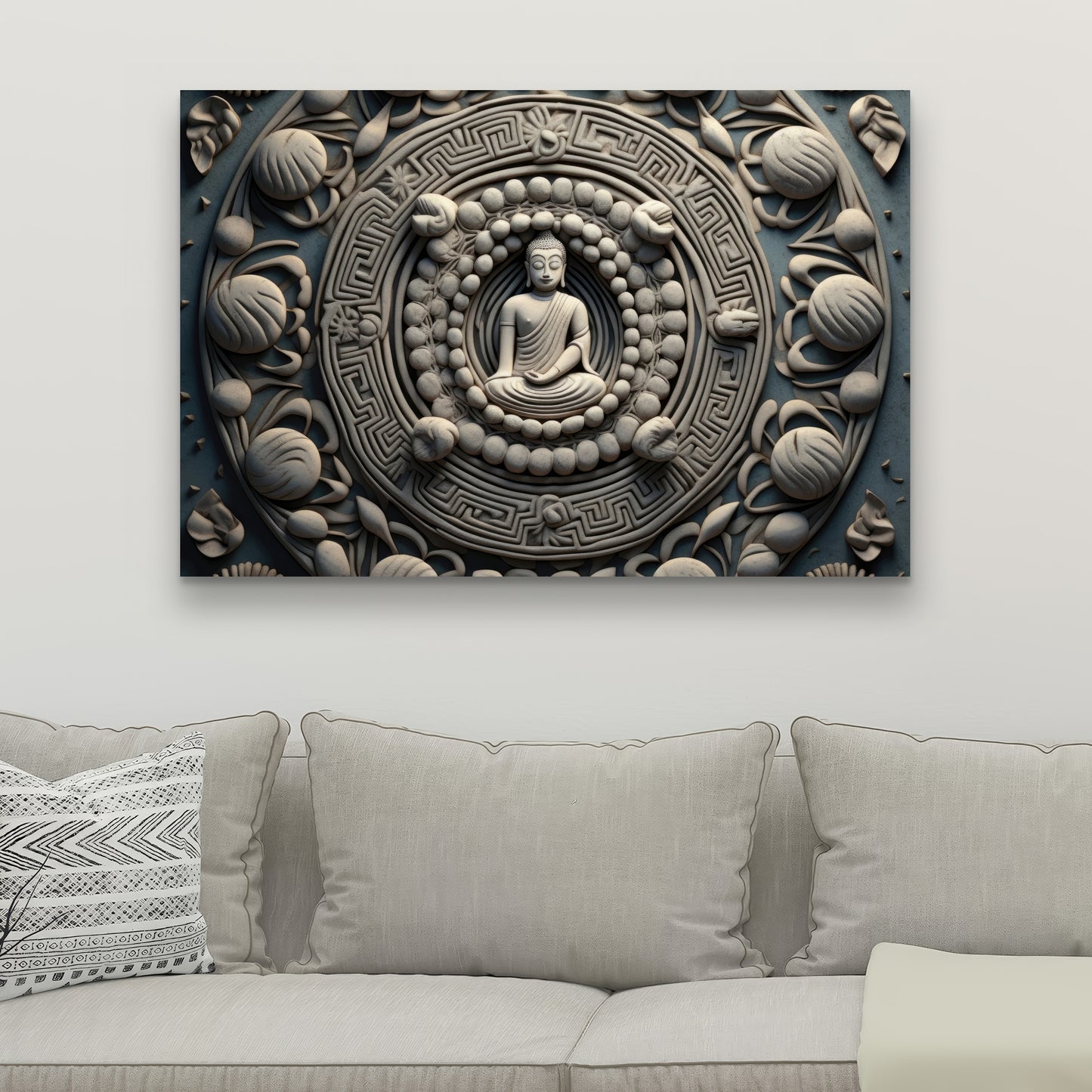 Spiritual Peace - White Canvas Home Decor | Tranquil Art