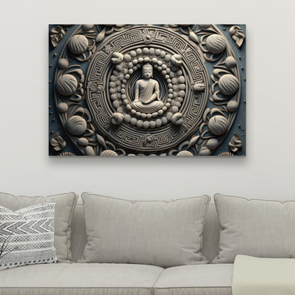 Spiritual Peace - White Canvas Home Decor | Tranquil Art