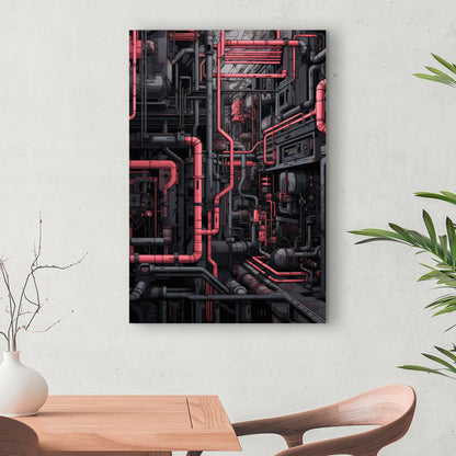 Tubular Nightmare - Gray Canvas Art for Home Decor