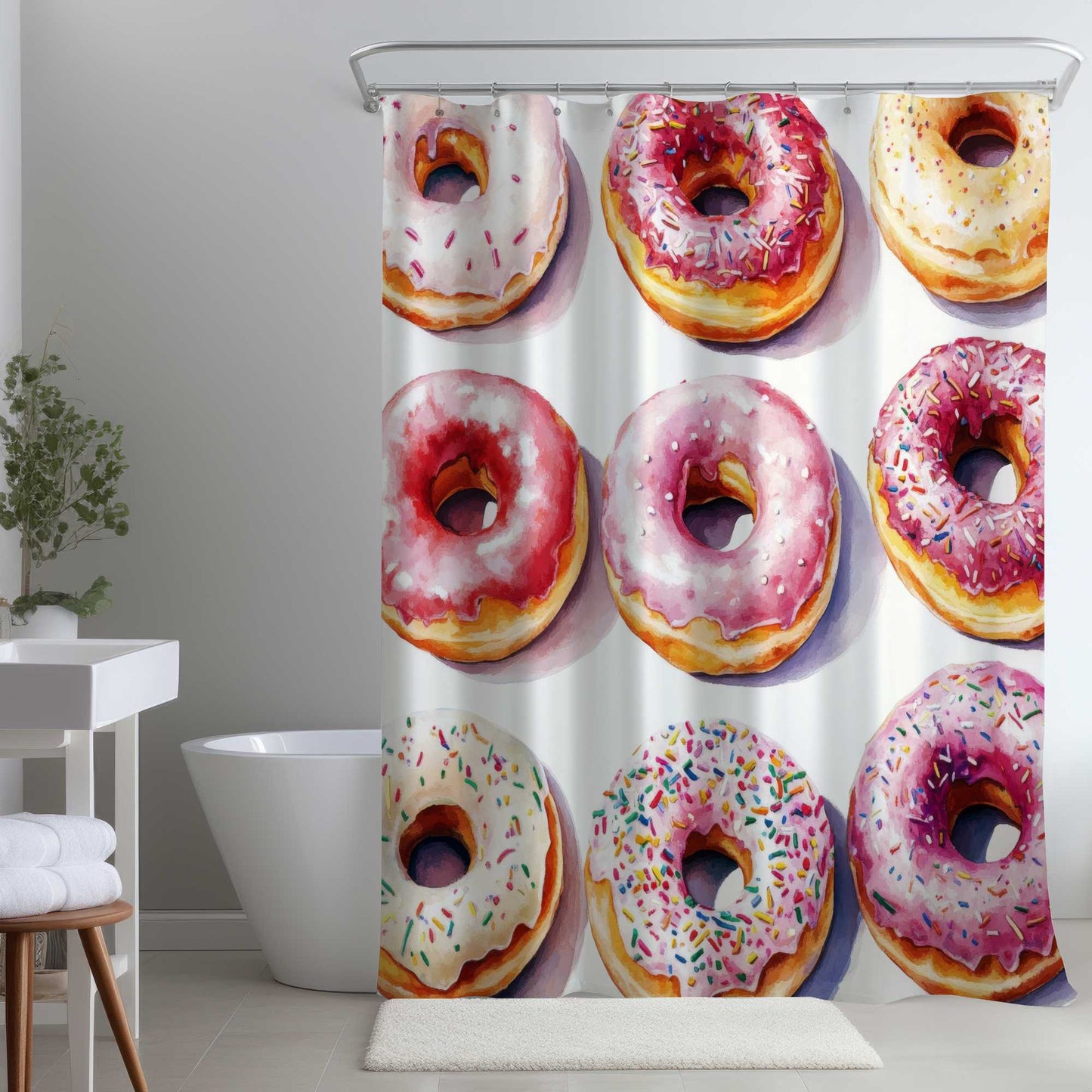 Rideau de douche « Yummy » – Accessoire de salle de bain élégant pour la décoration intérieure