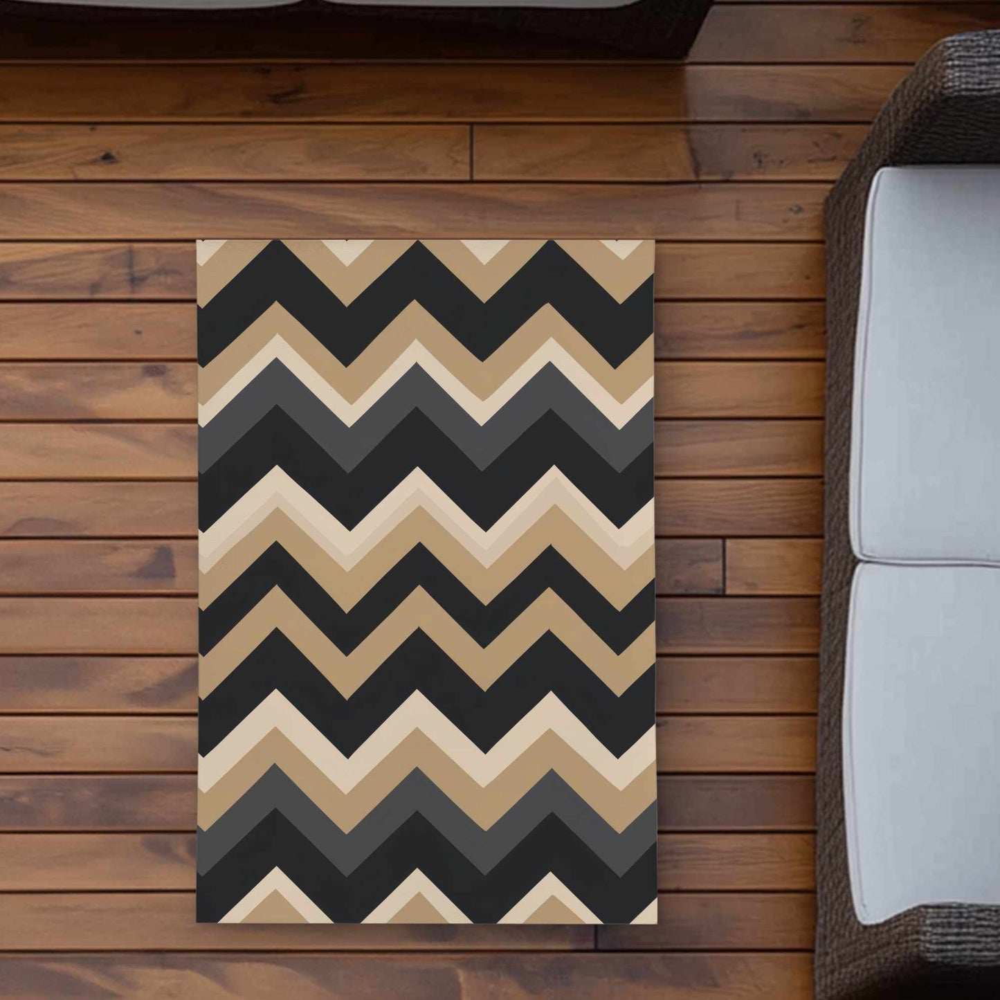 Tapis d'extérieur motif vagues aux tons naturels | Décoration intérieure élégante