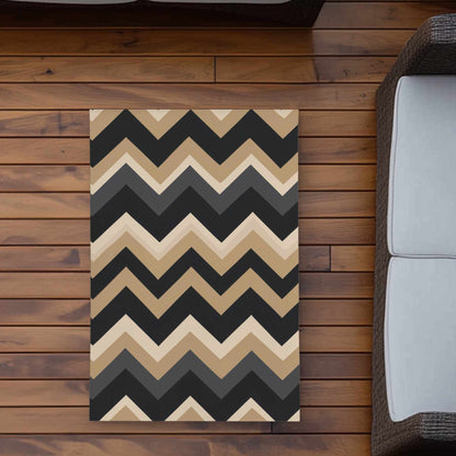 Tapis d'extérieur motif vagues aux tons naturels | Décoration intérieure élégante