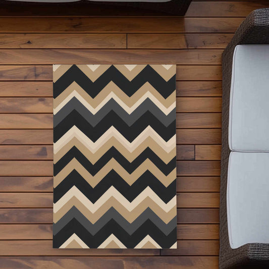Tapis d'extérieur motif vagues aux tons naturels | Décoration intérieure élégante