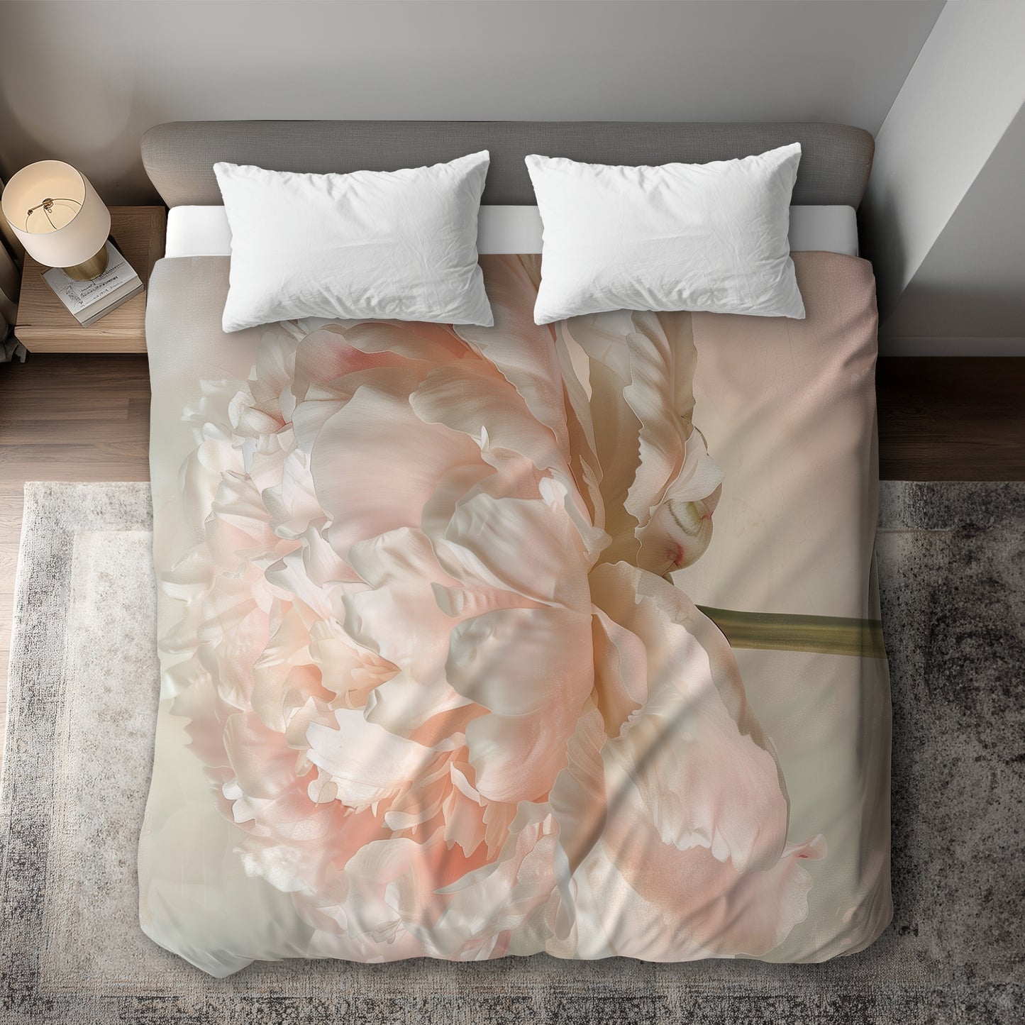 Housse de couette pivoine | Parure de lit florale élégante pour la maison
