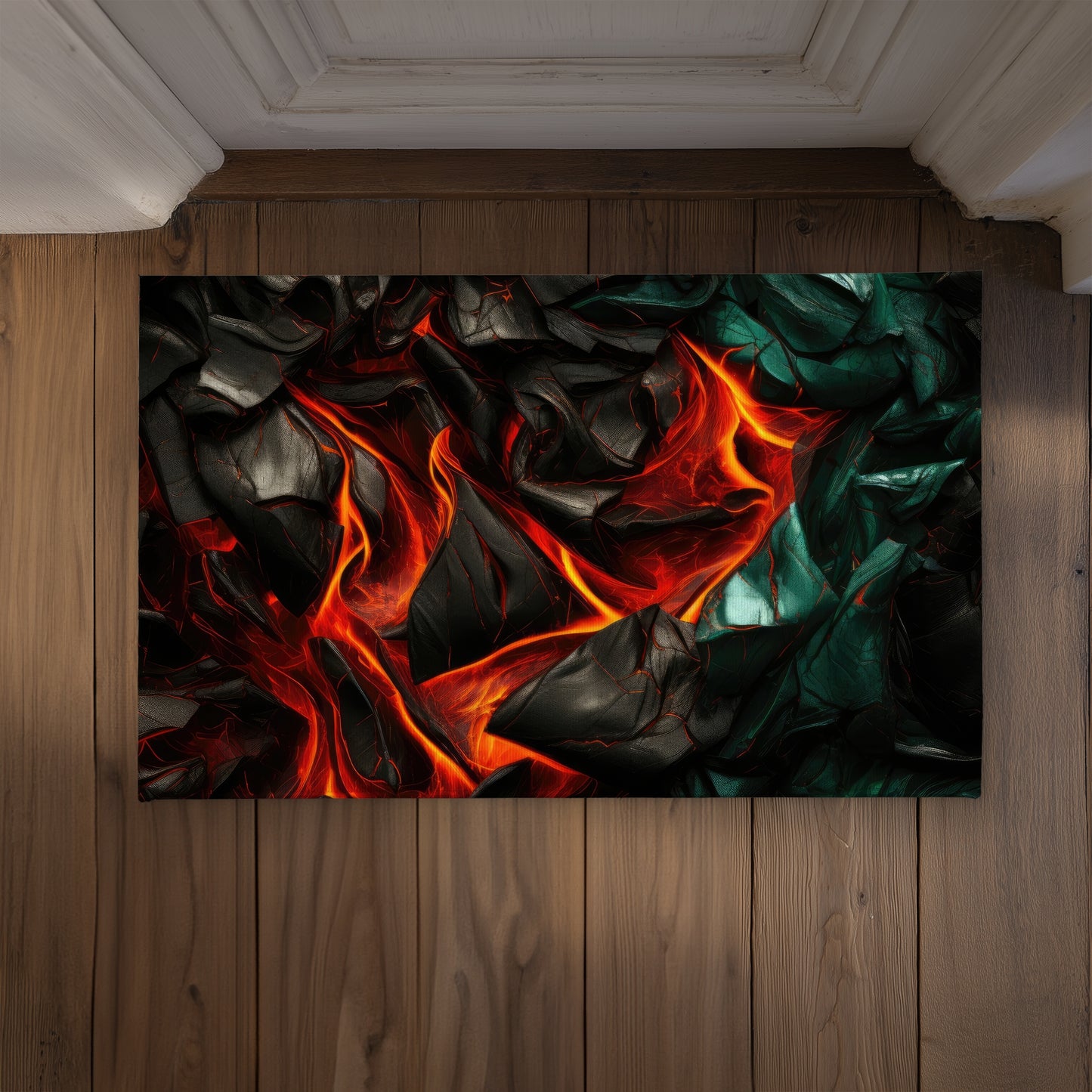 Imminent Rupture Green Door Mat | Indoor Outdoor Home Decor