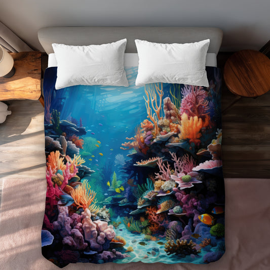 Coral Red Duvet Cover - Stylish Home Decor for Your Bedroom