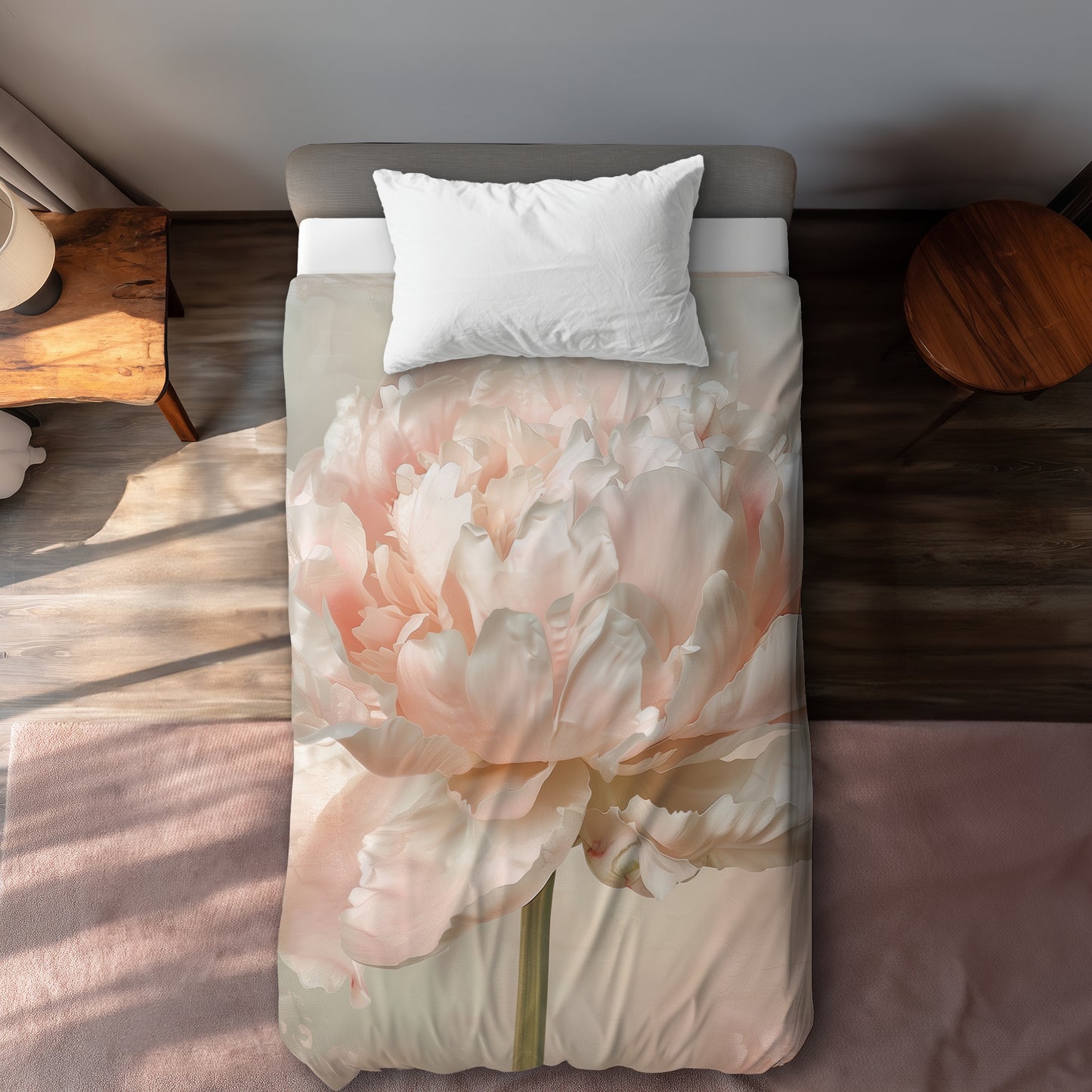 Housse de couette pivoine | Parure de lit florale élégante pour la maison
