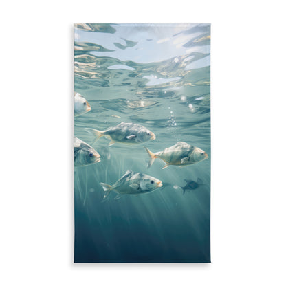 Swimming peacefully Blue Tablecloth | Indoor Outdoor Decor