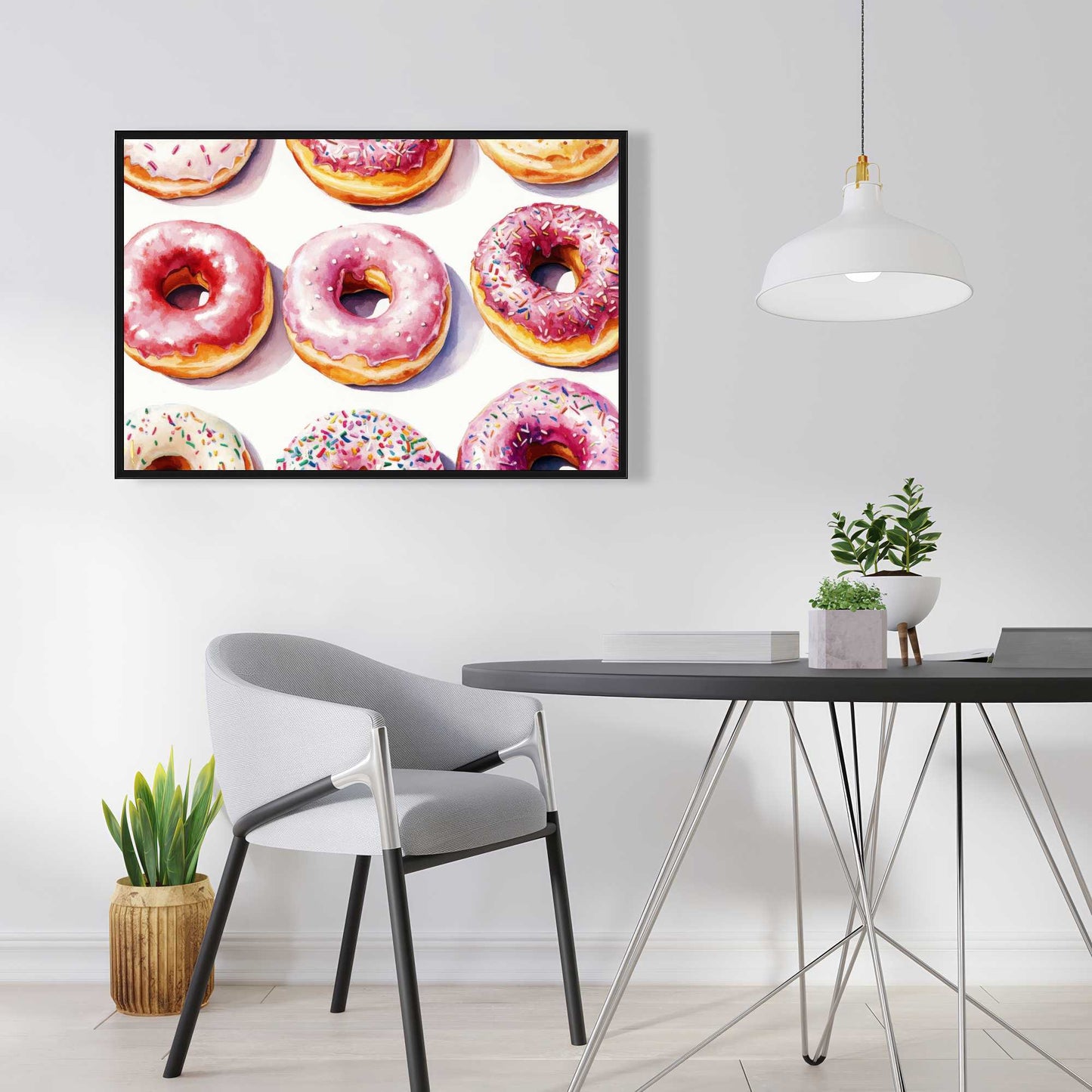 Yummy Beige Framed Canvas - Elegant Home Decor Piece