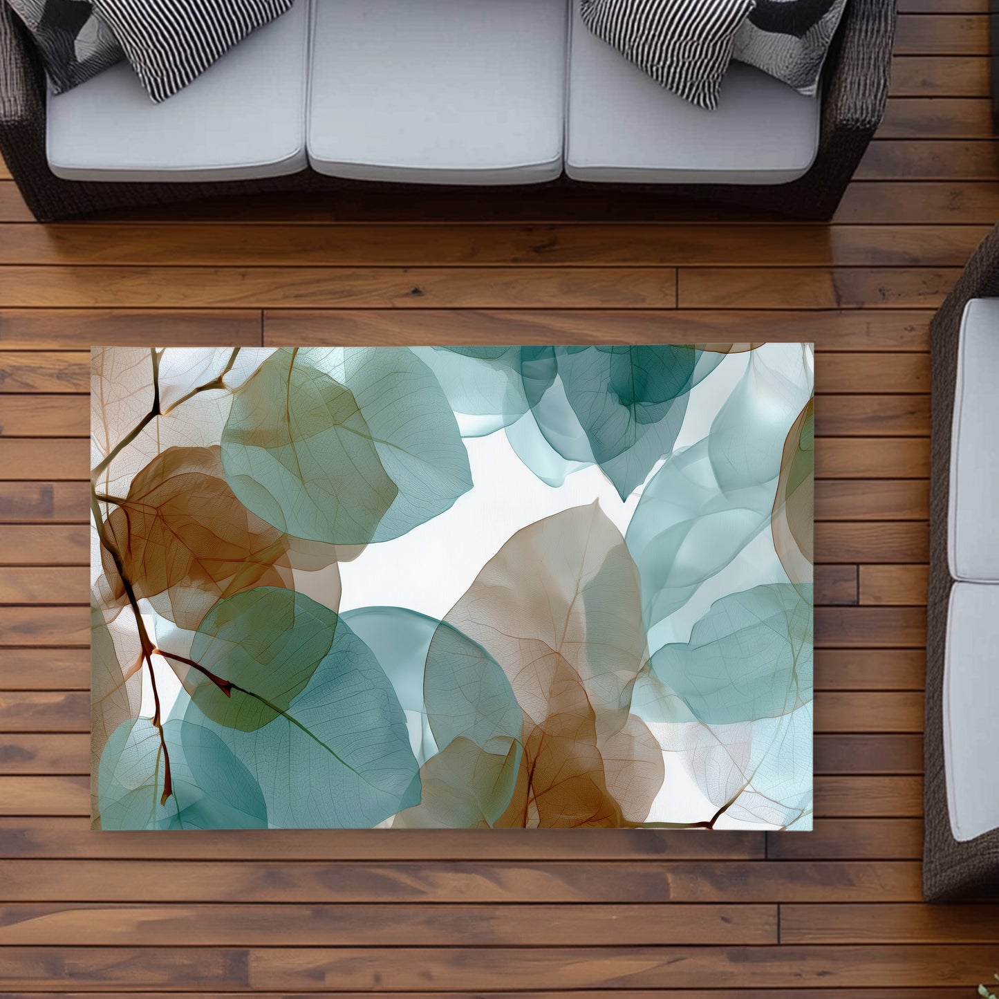 Tapis d'extérieur Feuilles translucides - Décoration élégante pour la maison