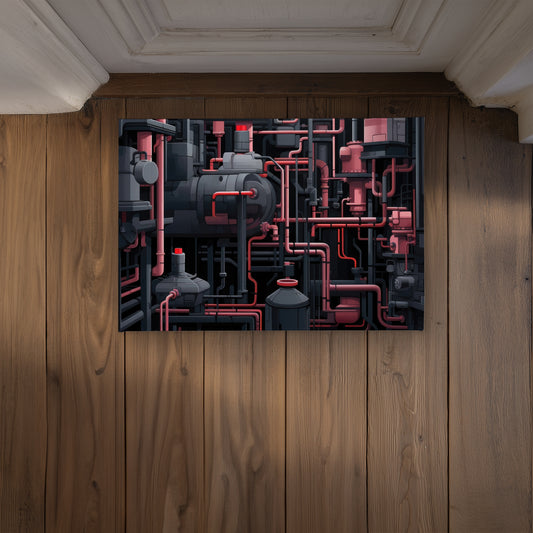 Dark Pipes Gray Indoor Outdoor Door Mat - Home Decor Accent