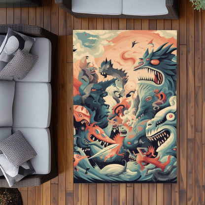 Before Time Orange Outdoor Area Rug - Stylish Home Decor