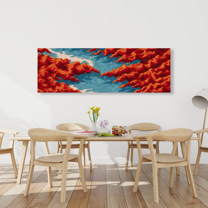 Red Mounds - White Canvas Home Decor for Stylish Interiors