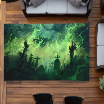 Tapis d'extérieur turquoise Reaching Hell | Accessoire de décoration intérieure